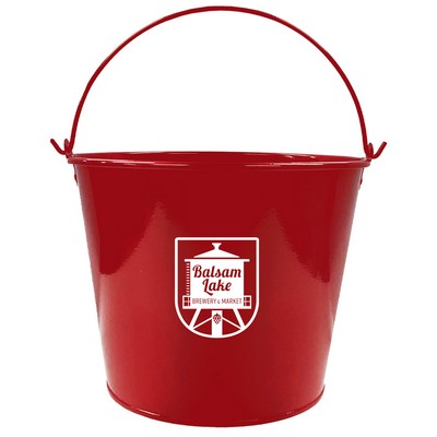 5 QT Red Galvanized Bucket